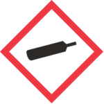 A pictogram that shows a gas cylinder in the middle.