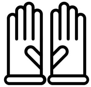 An illustration showing a pair of gloves.