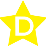 Yellow Class D fire symbol showing a white letter “D” inside a yellow star, indicating fires involving combustible metals such as magnesium, sodium, or titanium.