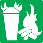 Green Class A fire symbol for ordinary combustibles (wood, paper, cloth).